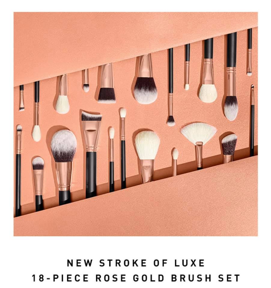 STROKE OF LUXE 18-PIECE ROSE GOLD BRUSH SET