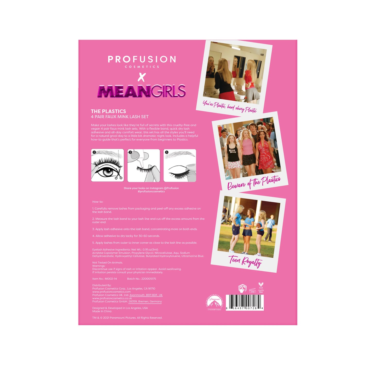 Mean Girls The Plastics 4 Pair Faux Mink Lash Set (Set de Pestañas postizas)
