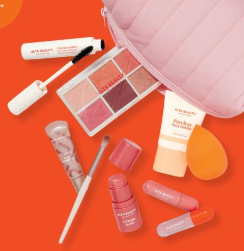 Plush bag Set de maquillaje (Bolsa rosa o naranja)