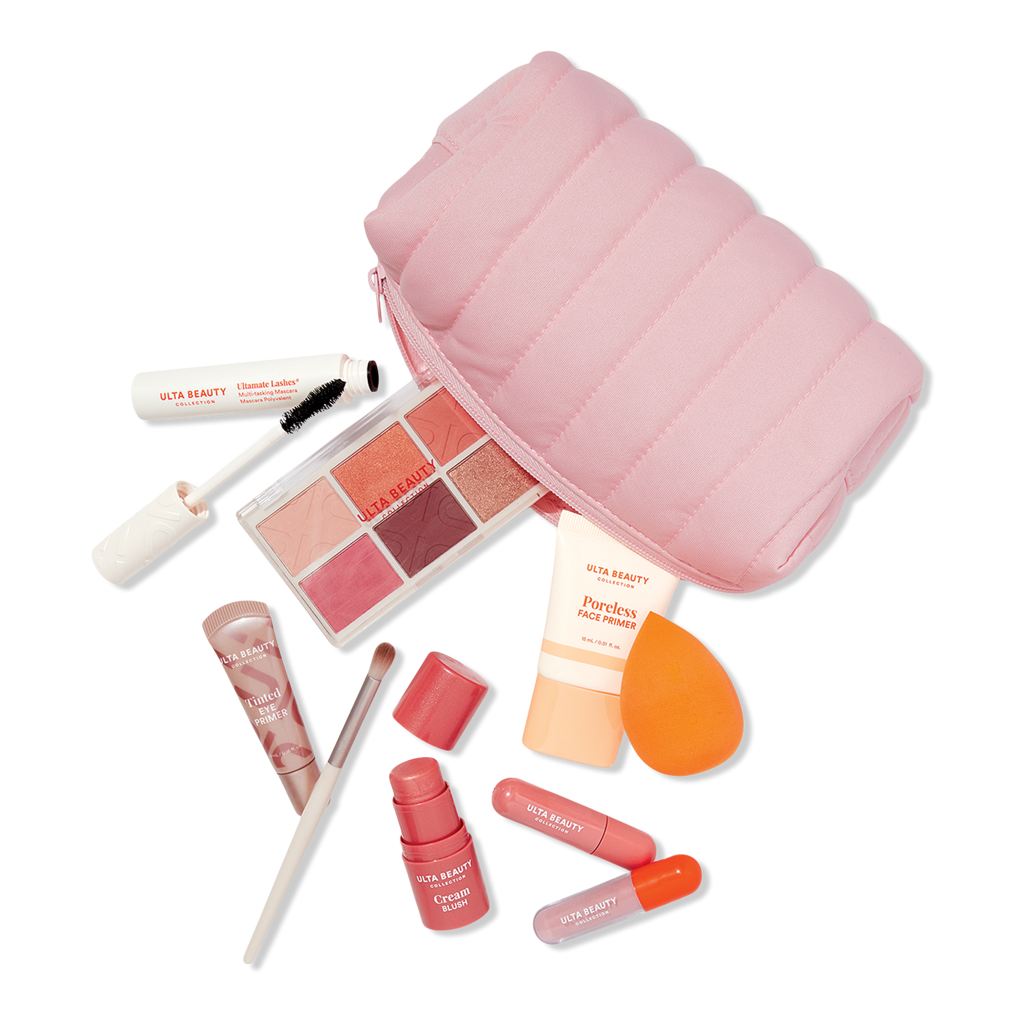 Plush bag Set de maquillaje (Bolsa rosa o naranja)