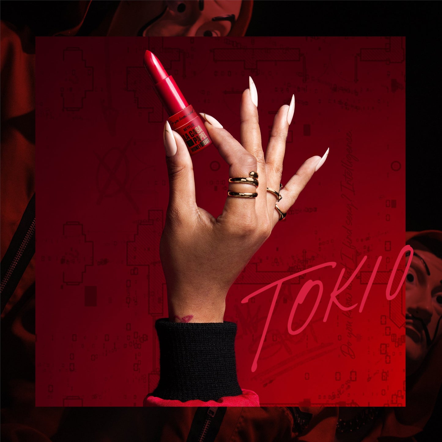 La Casa de Papel Paper Lipstick -TOKIO Rebel Red