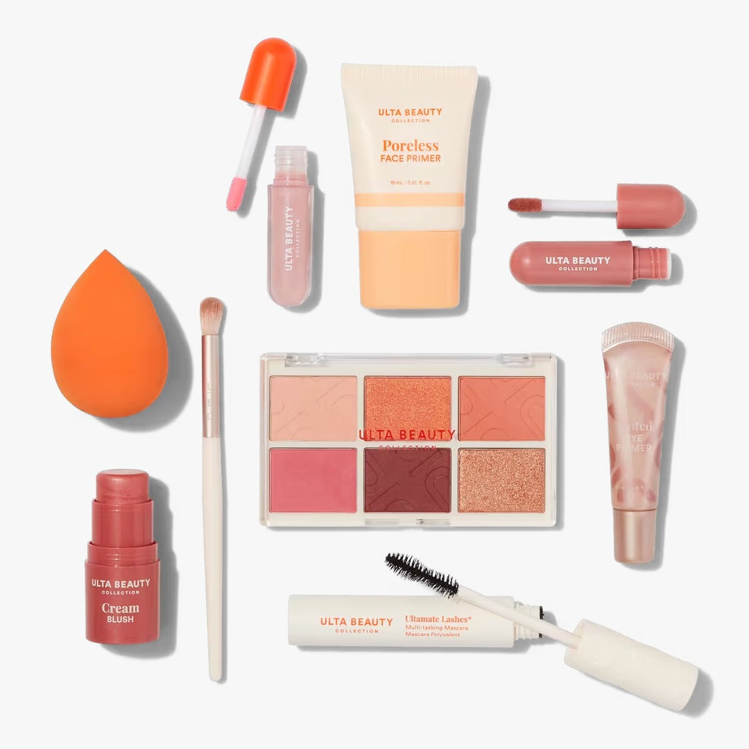 Plush bag Set de maquillaje (Bolsa rosa o naranja)