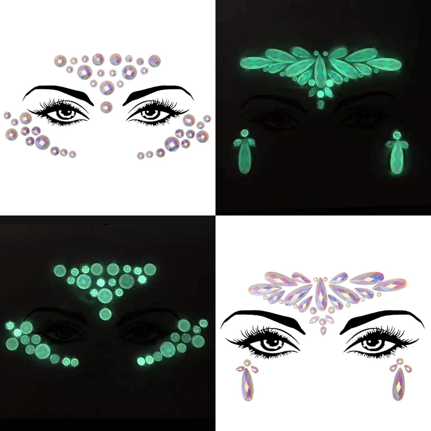 Face Jewels Luminous Stickers -Cristales