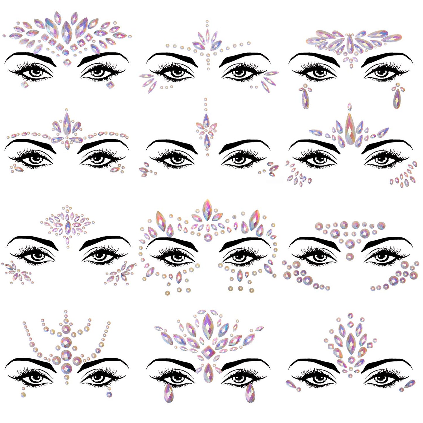 Face Jewels Luminous Stickers -Cristales