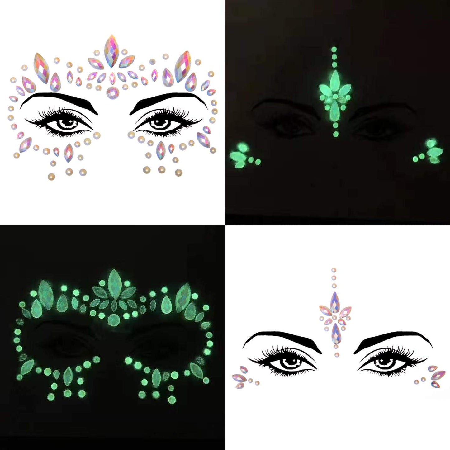 Face Jewels Luminous Stickers -Cristales