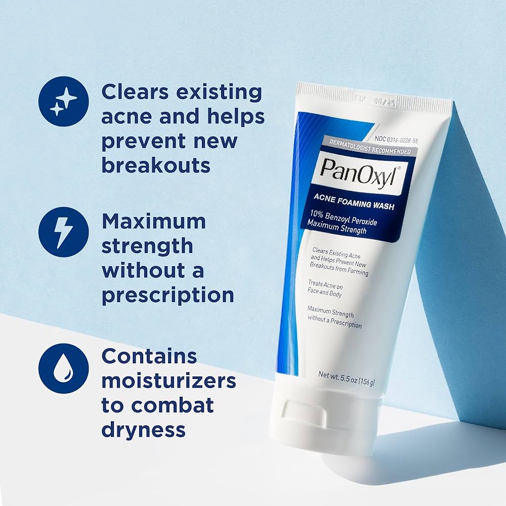 Acne Foaming Wash 10% Benzoyl Peroxide Maximum Strength -Limpiador anti acne