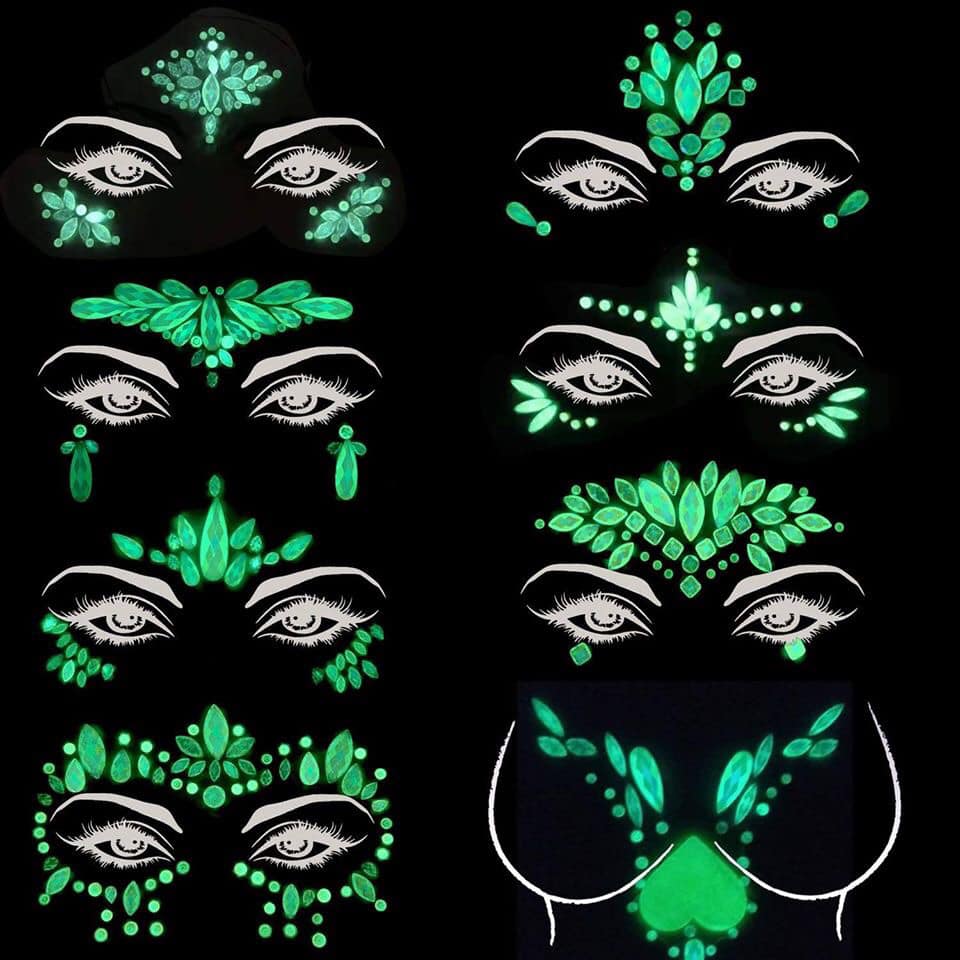 Face Jewels Luminous Stickers -Cristales
