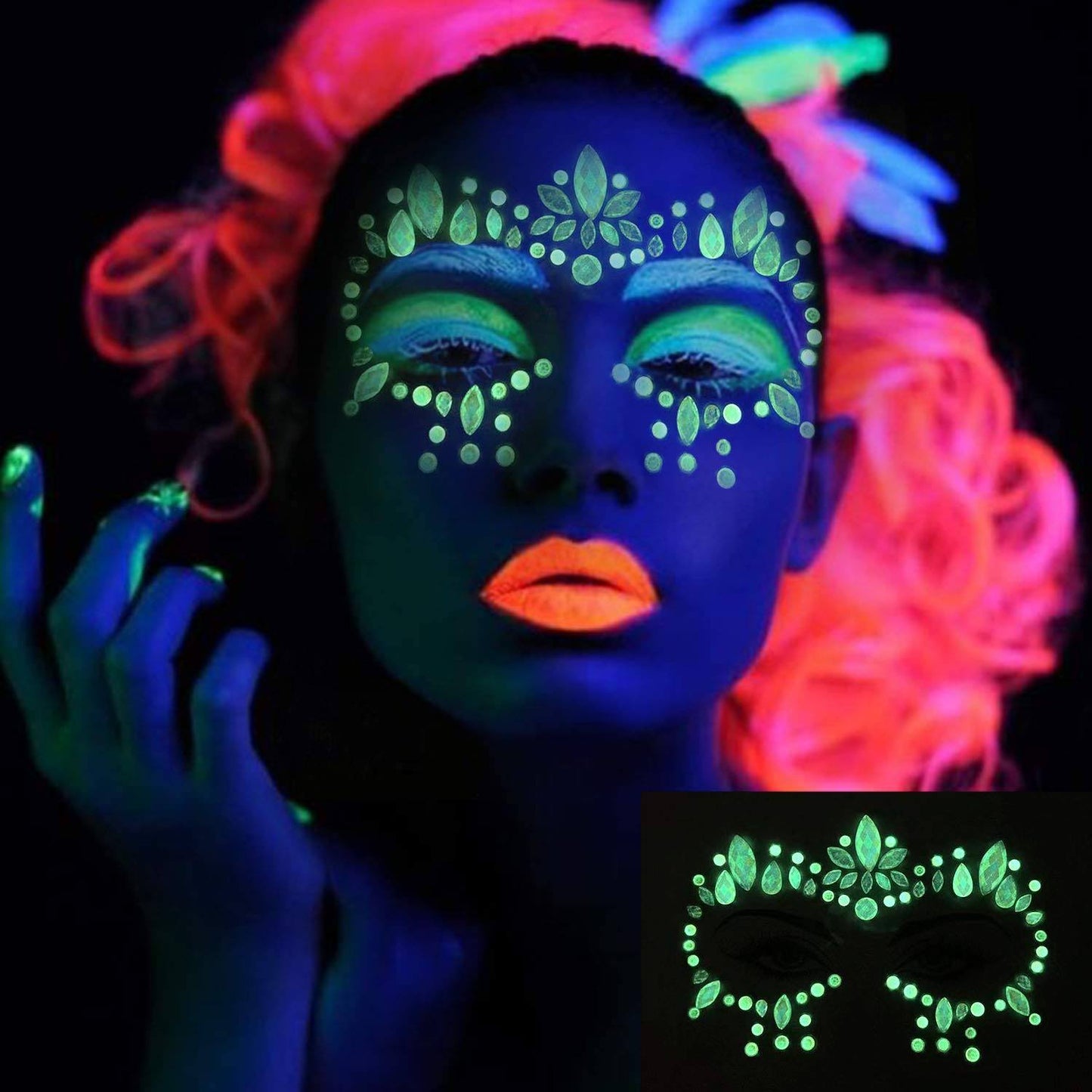 Face Jewels Luminous Stickers -Cristales