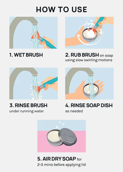 Jabon sólido para brochas y esponjas