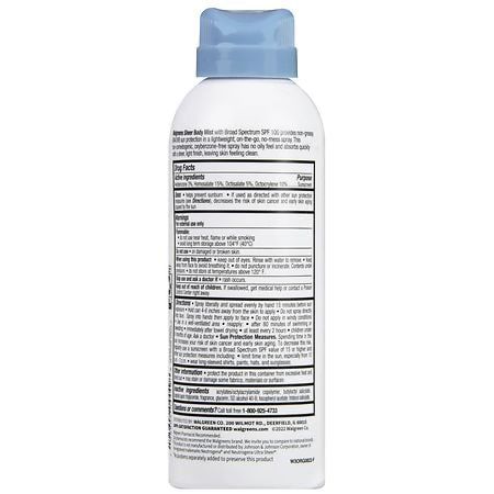 SPF 100 Sheer Body Mist Sunscreen