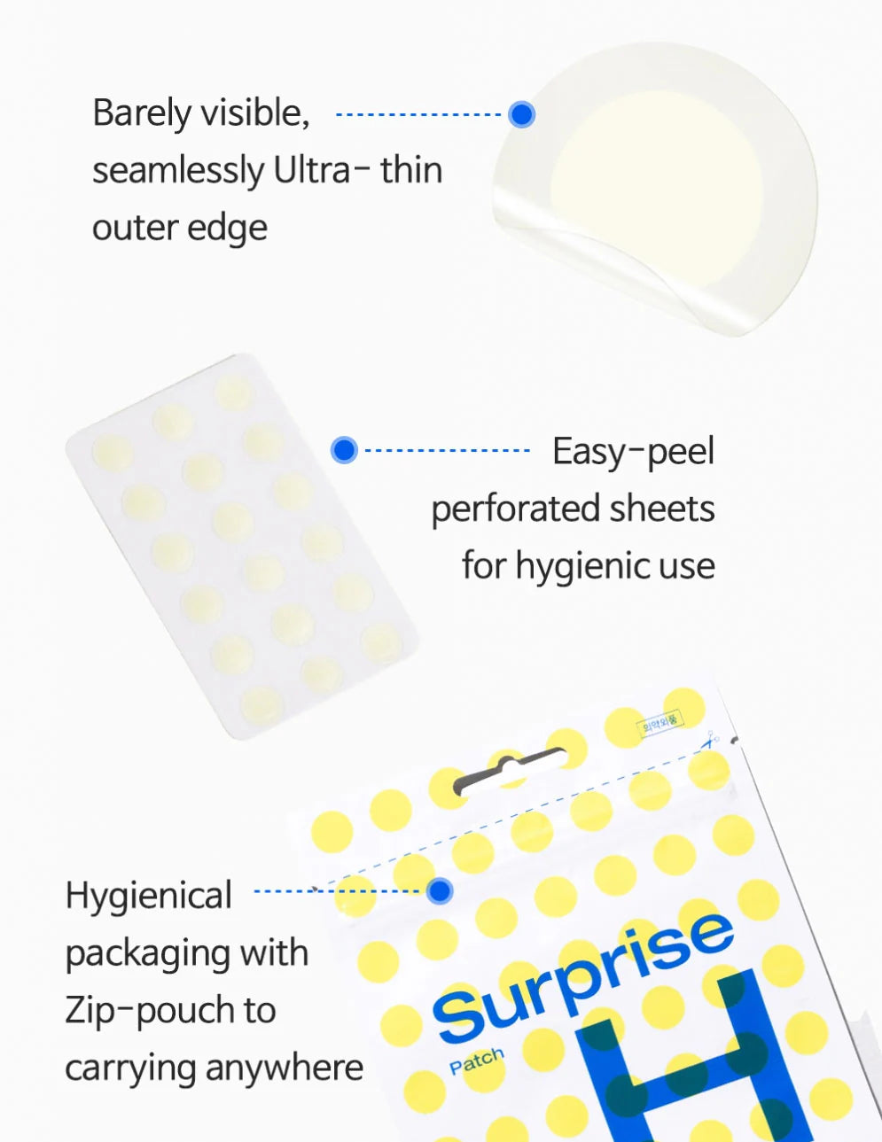 Surprise H Patch -10mm*18ea (Parche anti acné)
