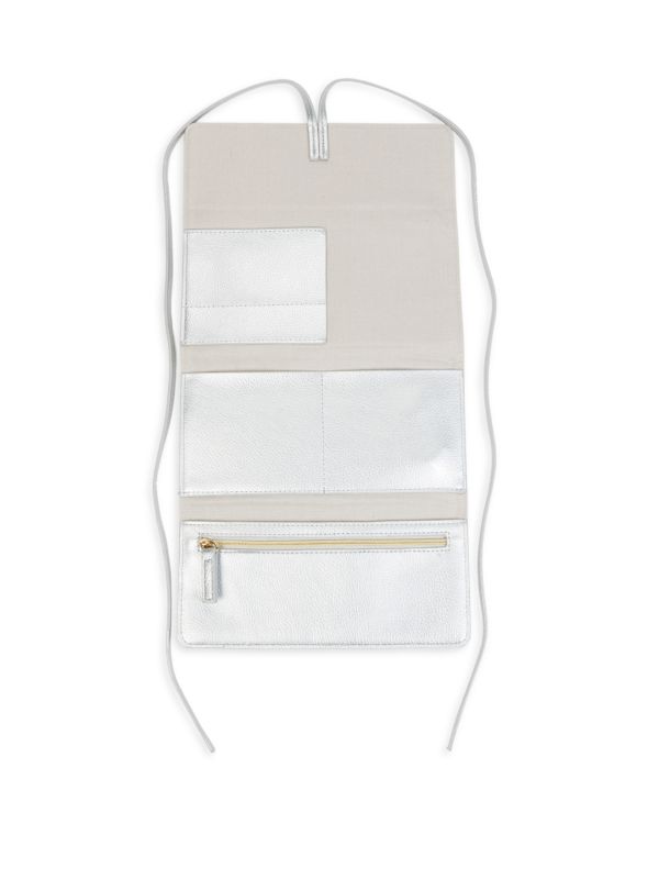 Faux Leather Travel Brush pouch Silver