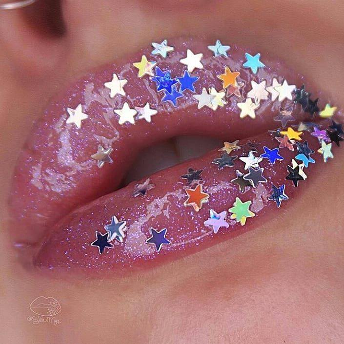 Bálsamo labial -Star lip balm and glitter