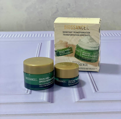 Travel size Squalane eye and face cream duo