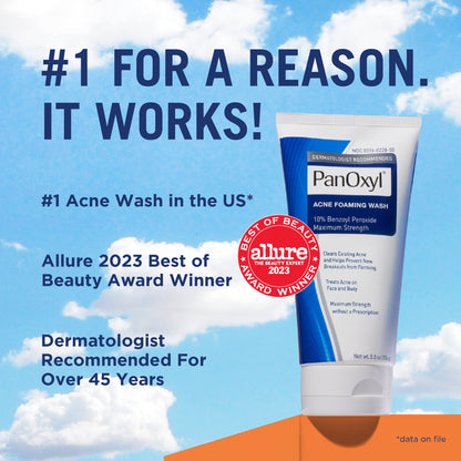 Acne Foaming Wash 10% Benzoyl Peroxide Maximum Strength -Limpiador anti acne