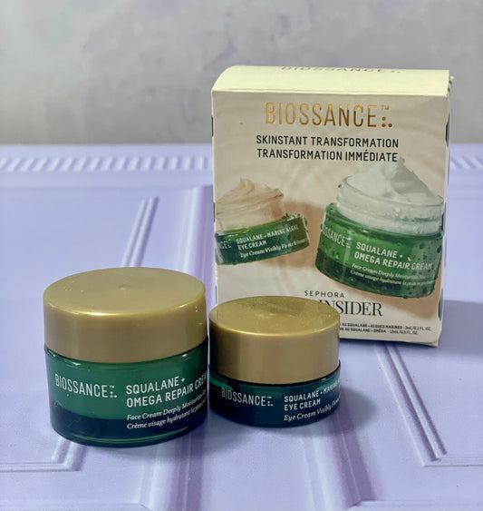 Travel size Squalane eye and face cream duo