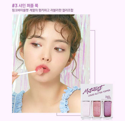 Metallist liquid glitter topper trio