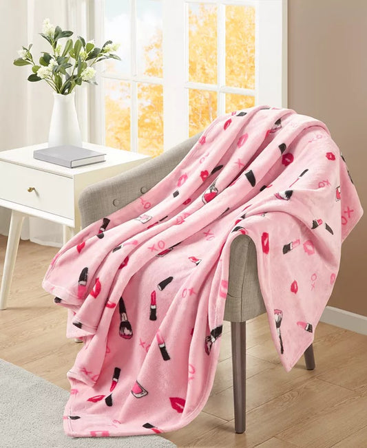 Manta de felpa estampada con maquillaje
