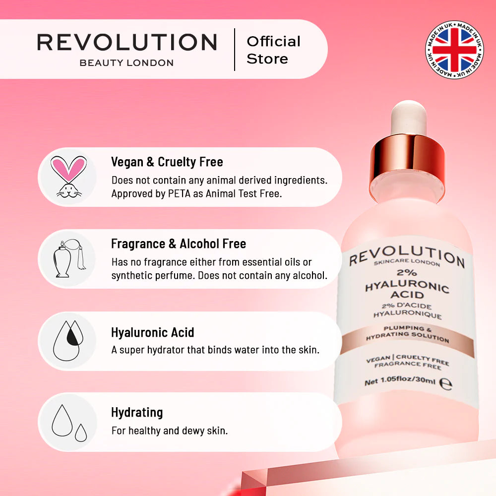 Plumping & Hydrating Serum 2% Hyaluronic Acid -1 oz (Suero reafirmante e hidratante con ácido hialurónico)