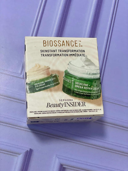Travel size Squalane eye and face cream duo