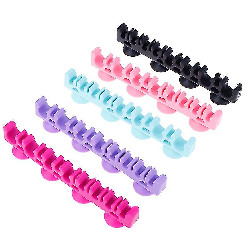 Suction-cup makeup brush organizer -Magenta