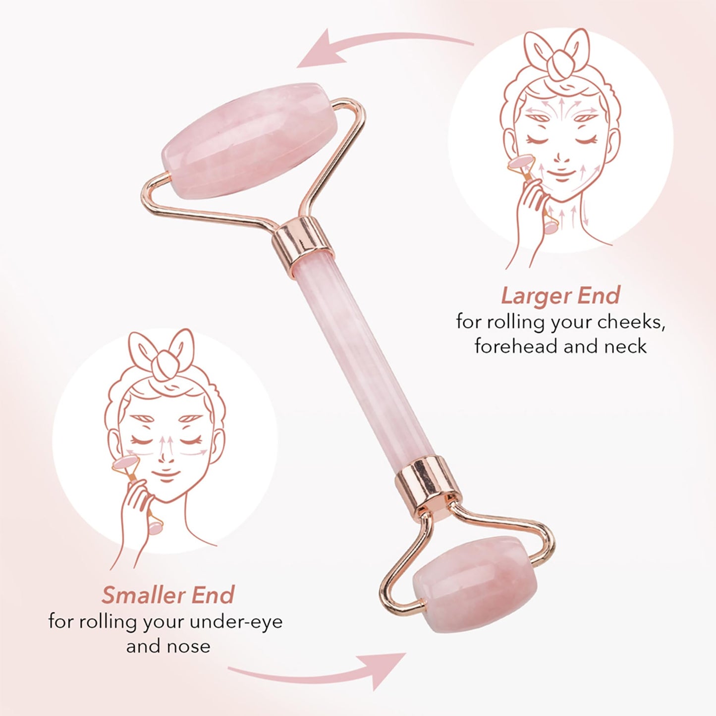 Rose quartz roller