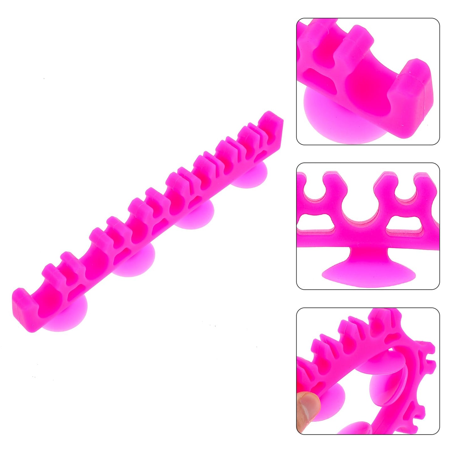 Suction-cup makeup brush organizer -Magenta