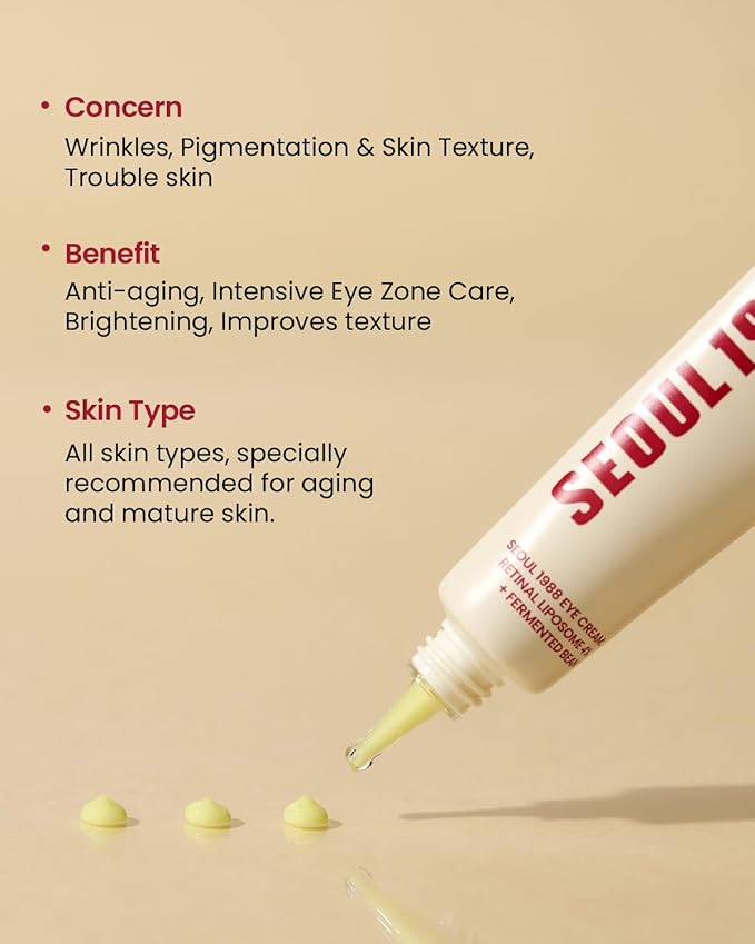 SEOUL 1988 Crema para el contorno de ojos: Retinal en liposomas 4% + Soja fermentada
