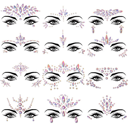 Face Jewels Luminous  Stickers -Cristales