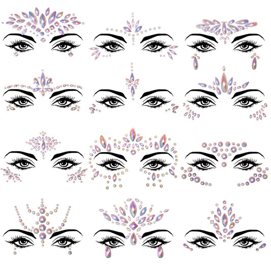 Face Jewels Luminous  Stickers -Cristales