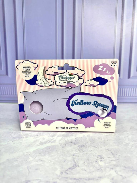 Set de funda de satin y antifaz color lavanda