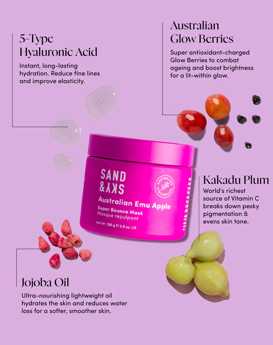 Australian Glow Berries Super Bounce Mask (Mascarilla de arcilla)