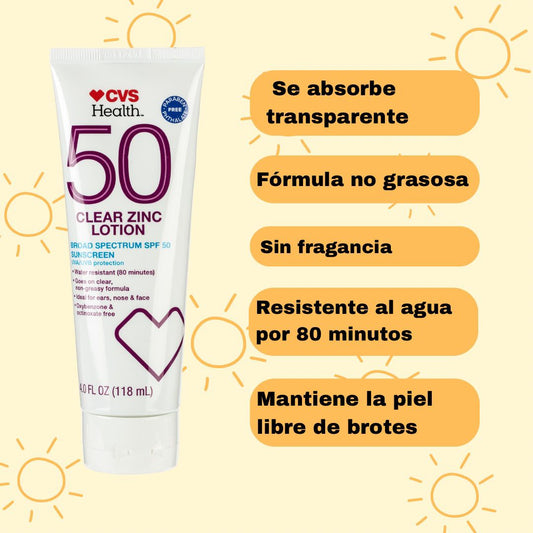 Bloqueador Health Clear Zinc Broad Spectrum Sun Lotion SPF 50