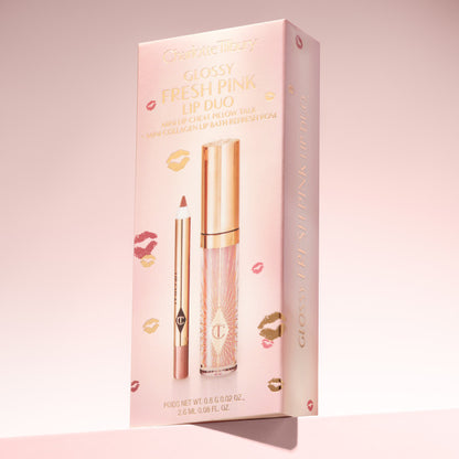 Glossy fresh Pink Lip Gloss + Lip Liner duo (Set de delineador de labios y gloss)
