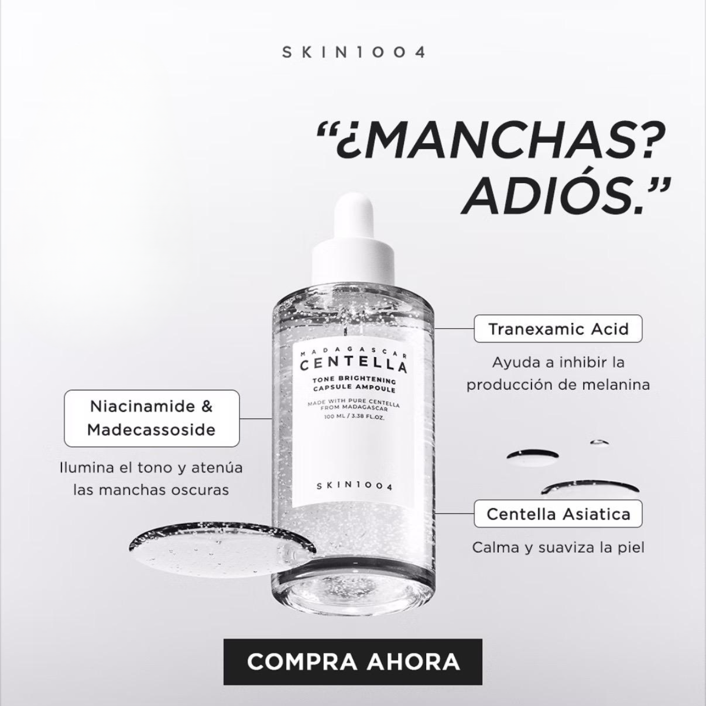 Madagascar Centella Tone Brightening Capsule Ampoule (Tonico ligero con niacinamida)