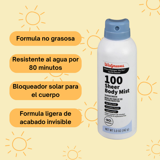 SPF 100 Sheer Body Mist Sunscreen