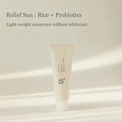 Relief Sun Rice + Probiotics SPF50+ PA++++ (Protector solar con probióticos)