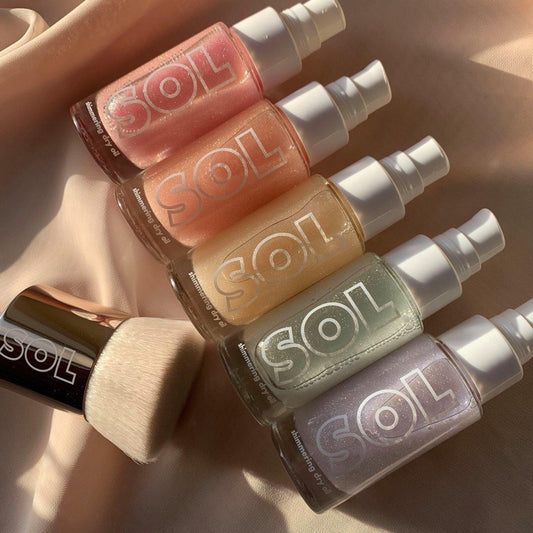 Mini shimmering dry oil