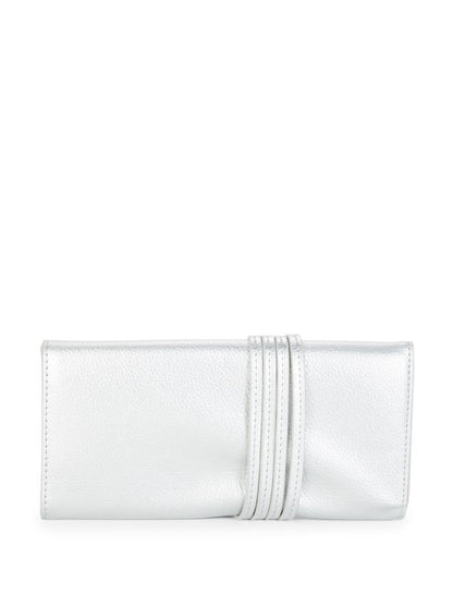 Faux Leather Travel Brush pouch Silver