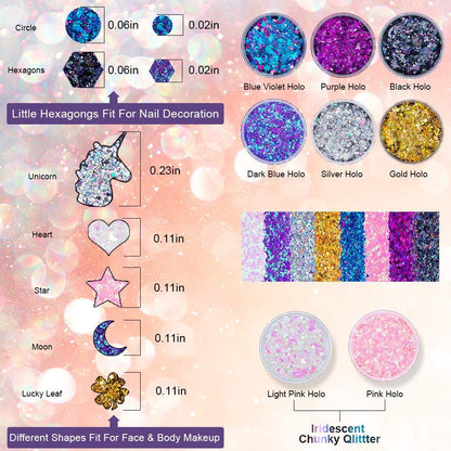 Set de glitter y adhesivo